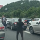 A woman played Taichi on an expressway in Sichuan province on Monday.